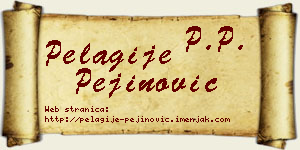 Pelagije Pejinović vizit kartica